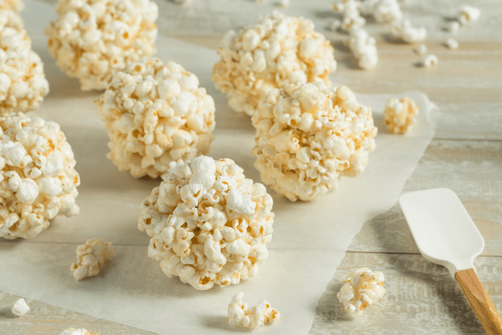 popcorn balls on counter