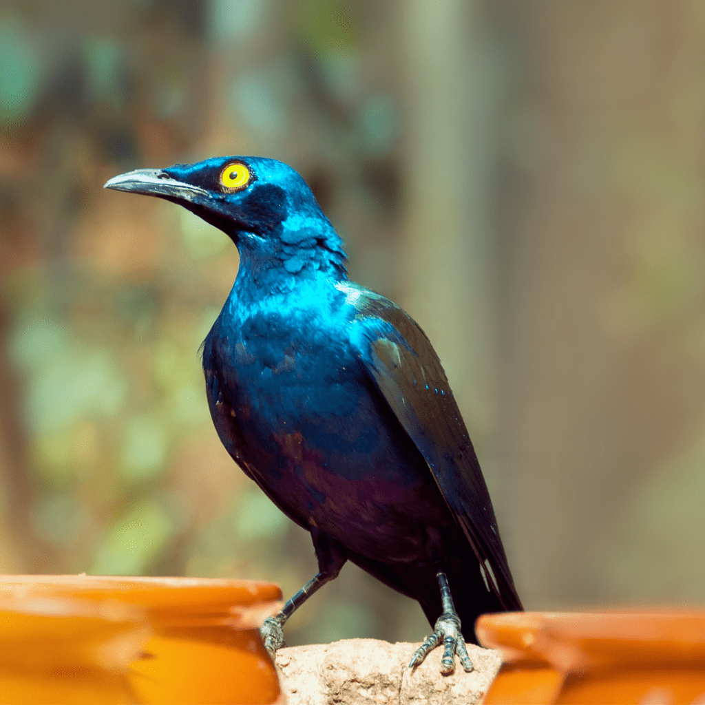 Glossy Starling (Lamprotornis spp.) standing